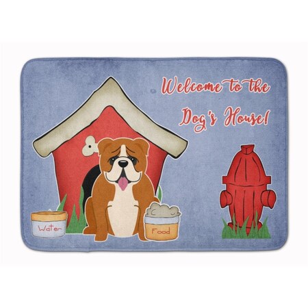 Carolines Treasures Dog House English Bulldog Red and White Machine Washable Memory Foam Mat BB2874RUG